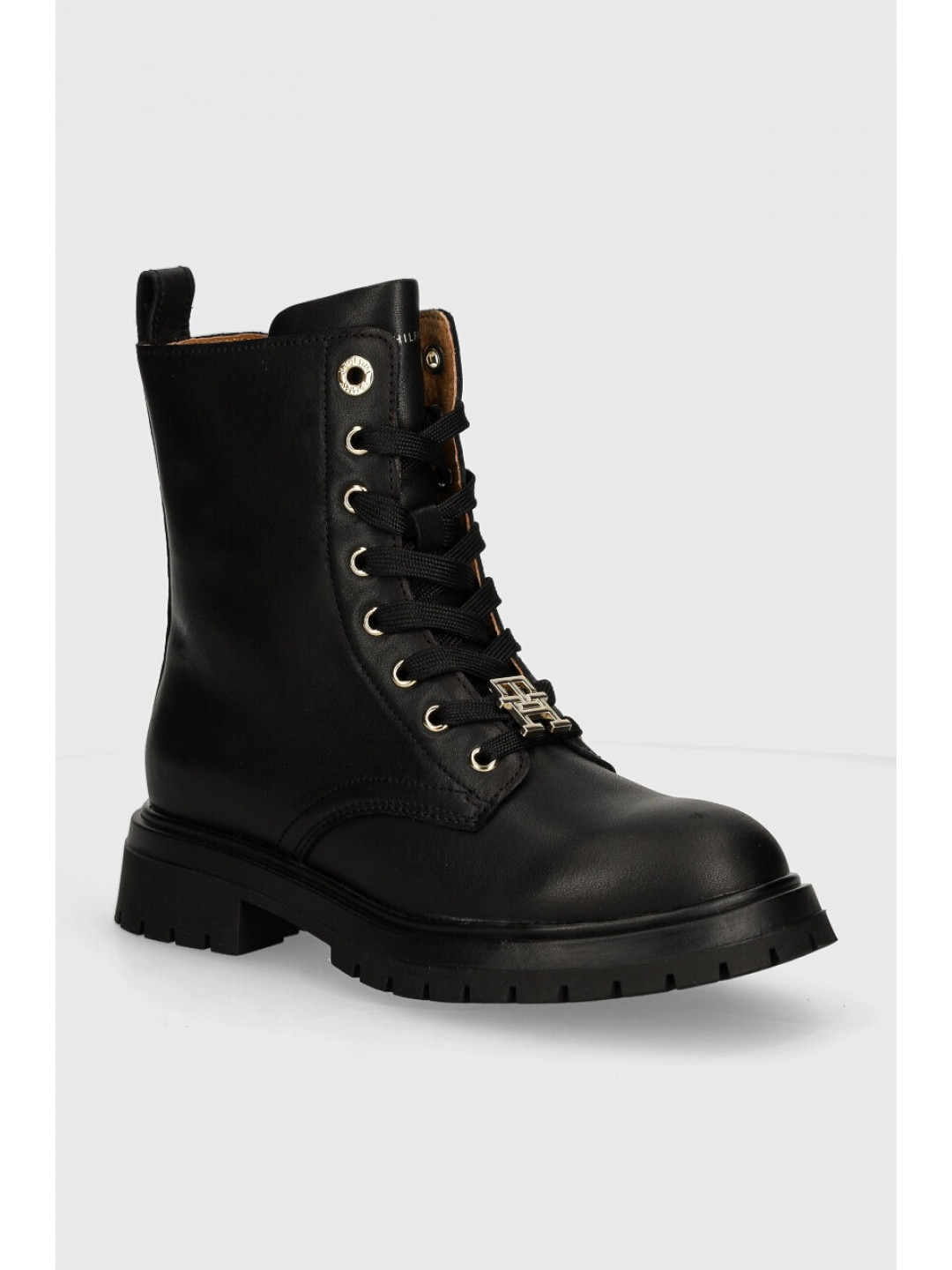 Dětské kožené boty Tommy Hilfiger černá barva T3A5-33568